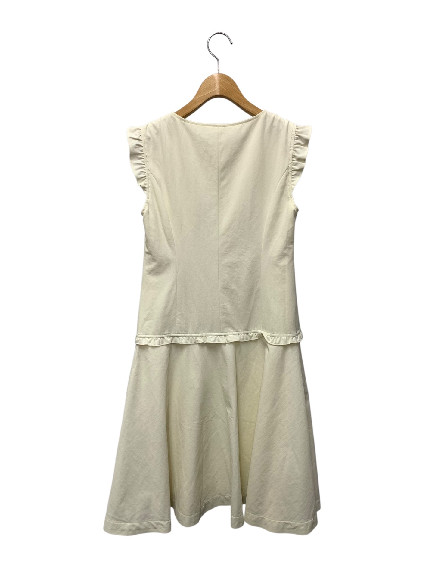 ルネ basic 5016400 ワンピース 34 アイボリー デニム調 フロントジップ フェイクパール IT8U1M4W8SJK 【SALE】