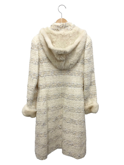 ルネ 6038090 コート 34 アイボリー コペンハーゲンミンクファー ツィード マリアケント ITGAF71302CW