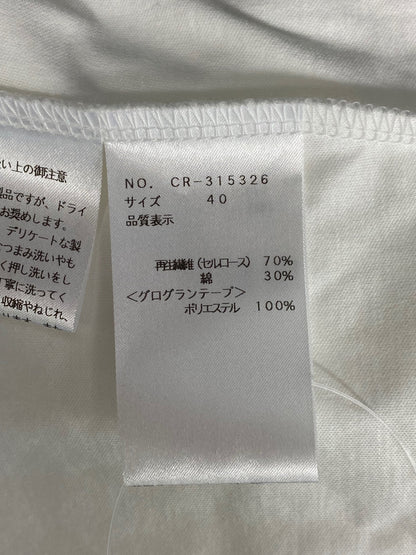 エムズグレイシー 315326 カットソー 40 ホワイト ショルダーフリル リボン ITOKPVCJ7K2G