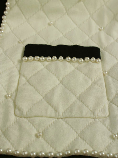 エムズグレイシー Knit Cardigan 018532 38 ホワイト パール キルティング ITQGG577IJ1S