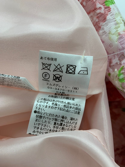 エムズグレイシー 317123 スカート 36 ピンク フラワーモチーフ タックフレア ITM9JTFLJ0R6