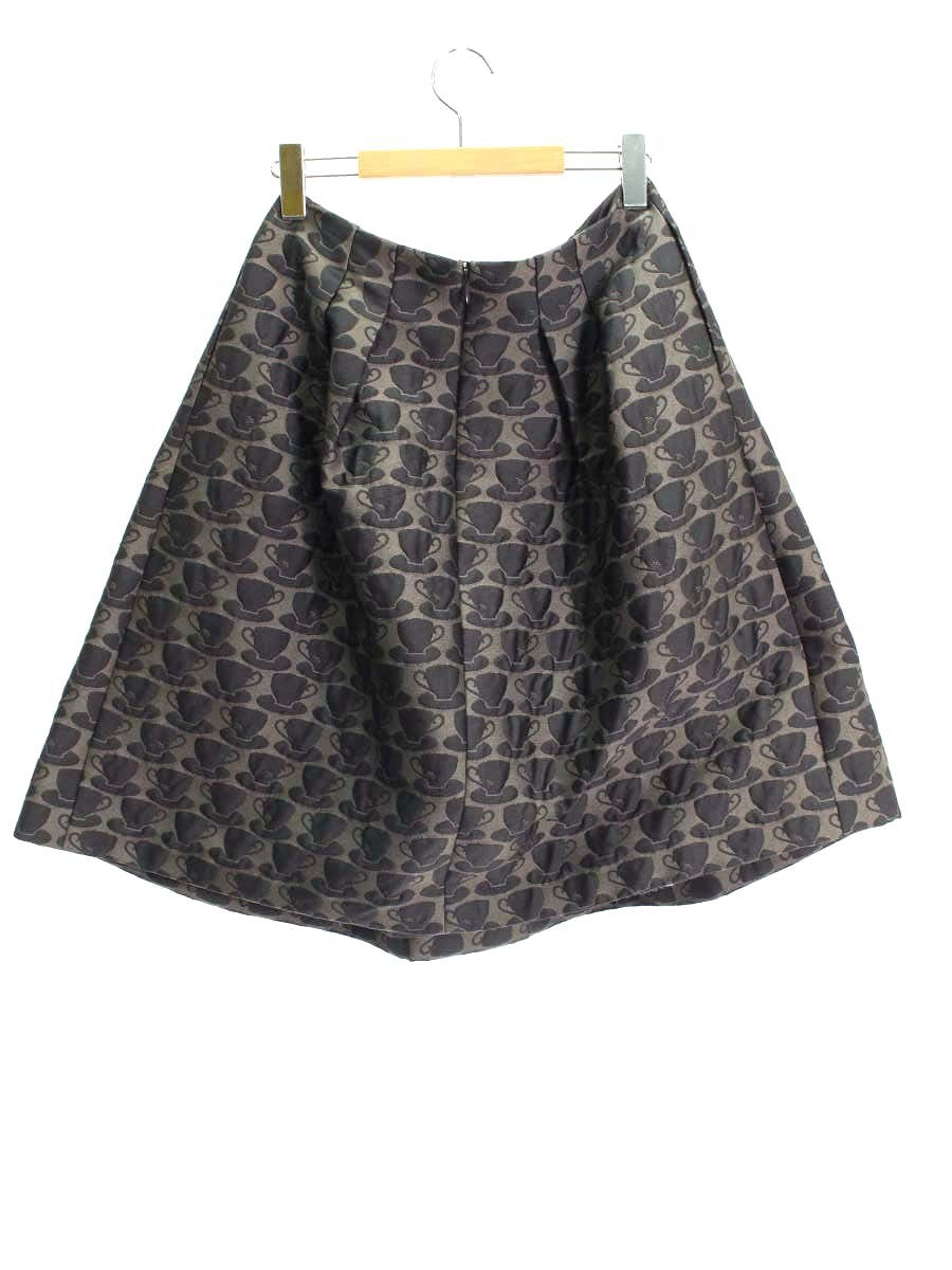 エムズグレイシー 917534 スカート 40 ブラウン Coffee Cup Motif Skirt IT15LUB276U0