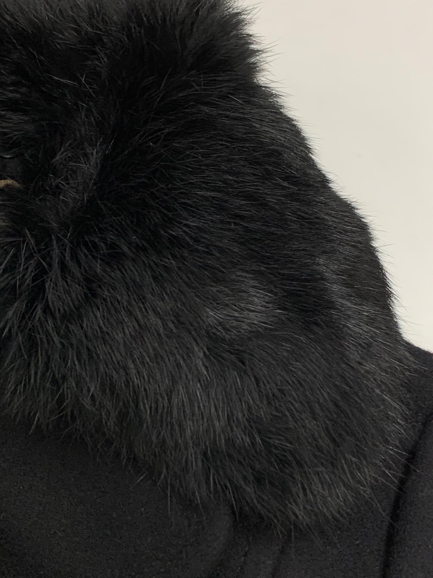 ブルーレーベルクレストブリッジ 55B29-288-09 チェスターコート 38 ブラック ウール ラビットファー IT8V4K7E4IAO