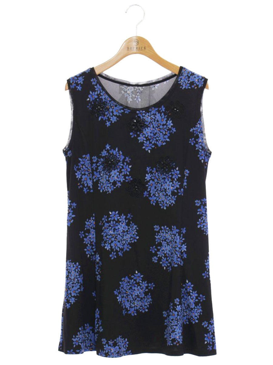 スーパービューティー トップス 40 ブルー 花 ビジュー リボン IT5PTLBN02J8 【SALE】