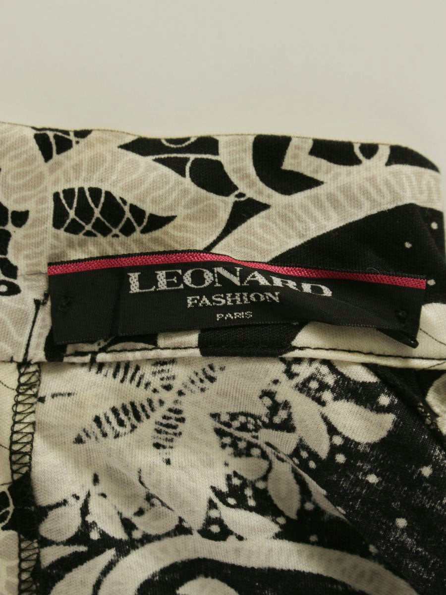 レオナールファッション 0339127 カットソー LL ブラック/ホワイト フラワープリント 半袖 ITMZWOBJTH45 【SALE】