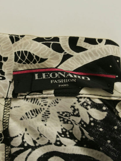 レオナールファッション 0339127 カットソー LL ブラック/ホワイト フラワープリント 半袖 ITMZWOBJTH45 【SALE】