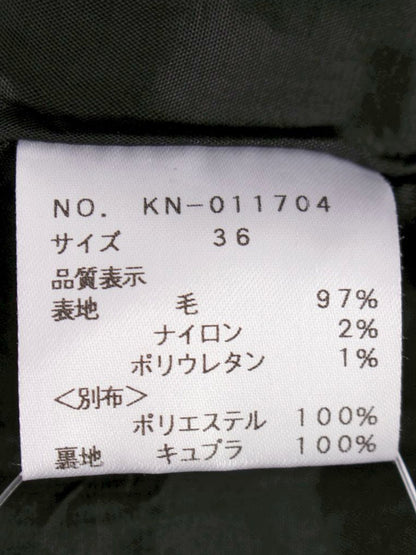 エムズグレイシー 011704 ワンピース 36 ブラック ウール混 リボン ITGVIDD2Y53C