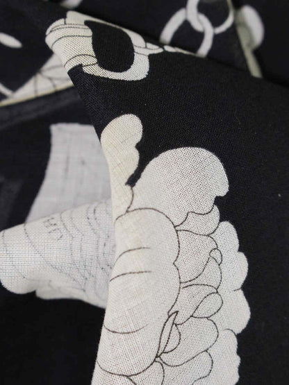 レオナールファッション 0395245 ブラウス 9R ブラック コットン シースルー フラワー チェーン タッセル IT7OYXY1BRJW