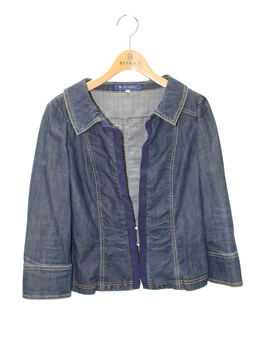 エムズグレイシー 124315 ジャケット 38 ブルー デニム IT4Z083035EK 【SALE】