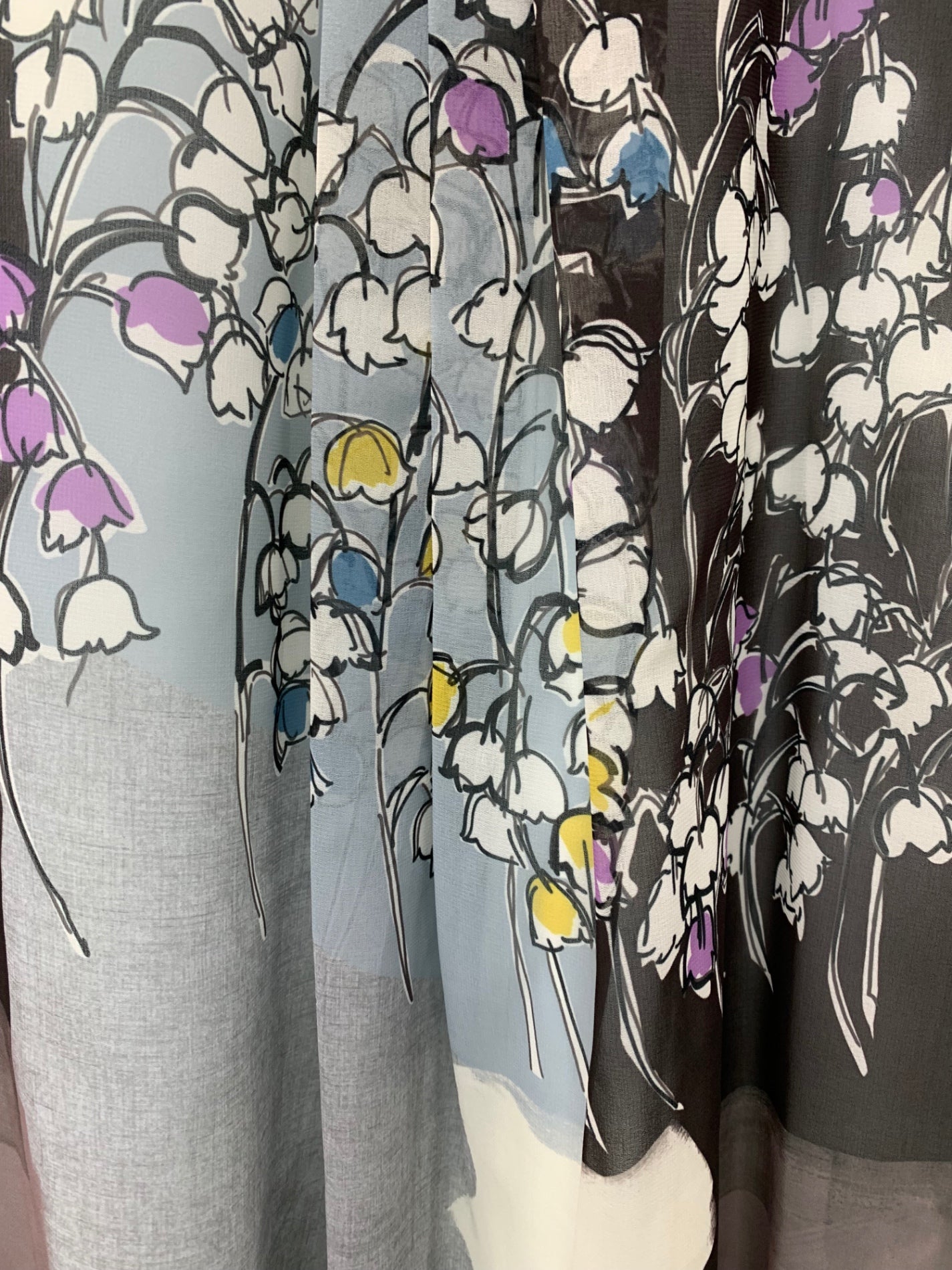 エムズグレイシー 017136 スカート 38 ブルー フラワーモチーフ フレア ITX17VGHKT1K