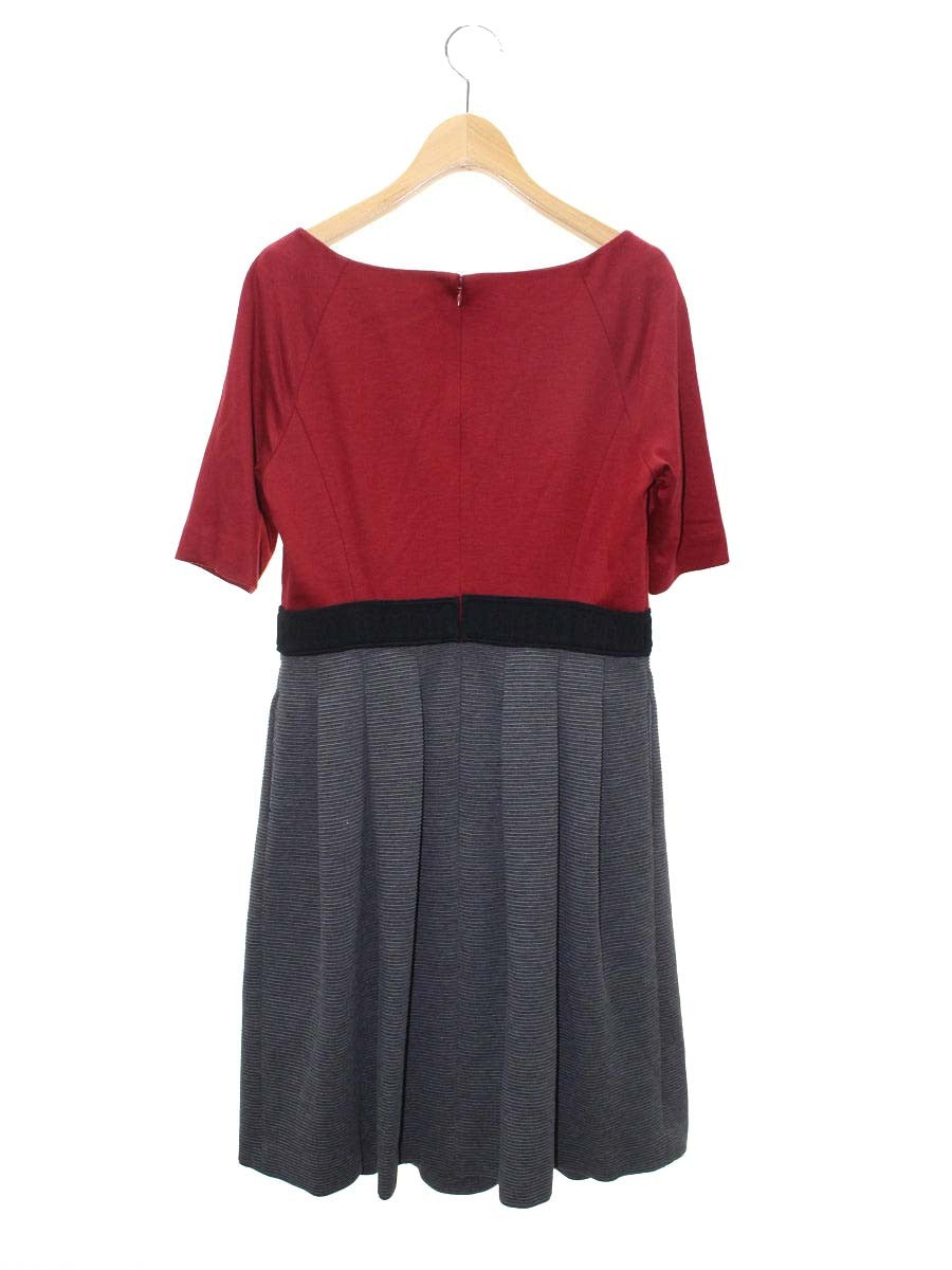トゥービーシック W5J01-403-19 ワンピース 40 レッド/グレー 切替 タックフレア ITEPTF8877N4 【SALE】