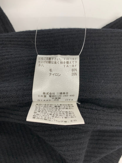 バーバリーブルーレーベル E1N35-422-09 カーディガン 38 ブラック ウール混 リボンブローチ付き ITX08HOWSUNQ