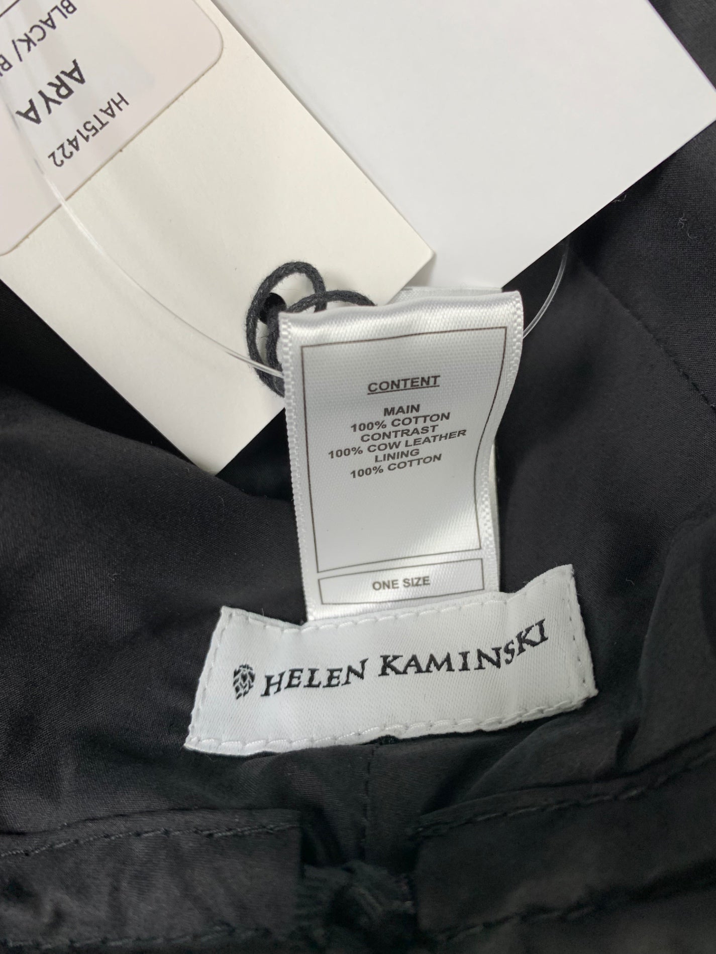 ヘレンカミンスキー クロッシェハット ARYA HAT51422 クローシュハット ブラック オーガニックコットン IT7SS589QSTC