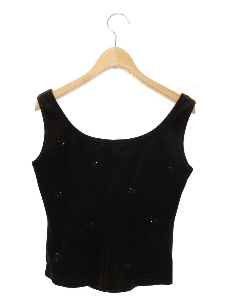 フォクシーブティック 18594 タンクトップ 38 ブラウン ベロア フラワービジュー ITZV8E550TEQ