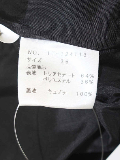 エムズグレイシー 124113 ノーカラージャケット 36 ブラック リボン ITQ8A6A8KKCG