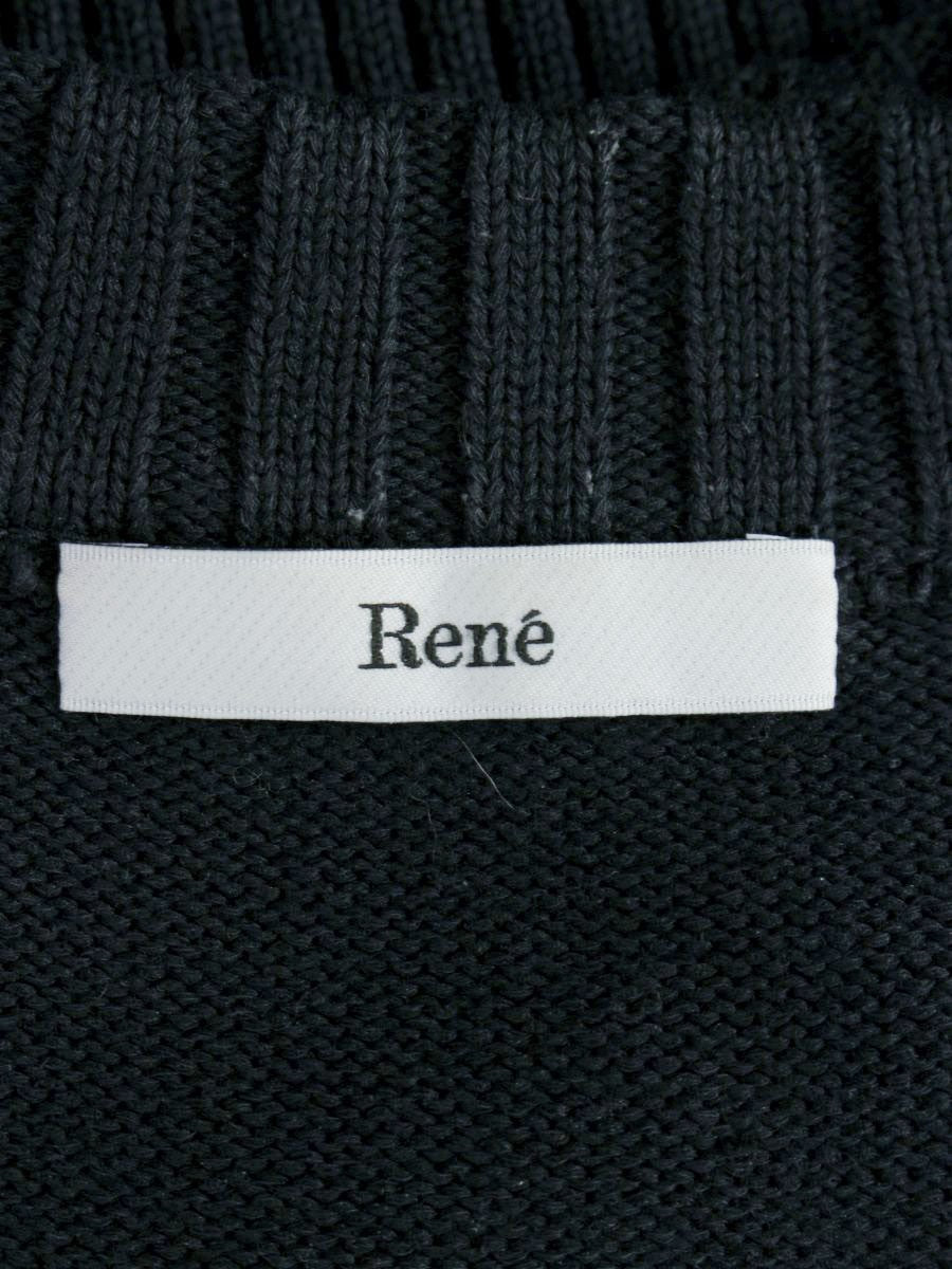 ルネ 6212430 ニット 34 ネイビー パール リボン ITF0DTGJF8RU