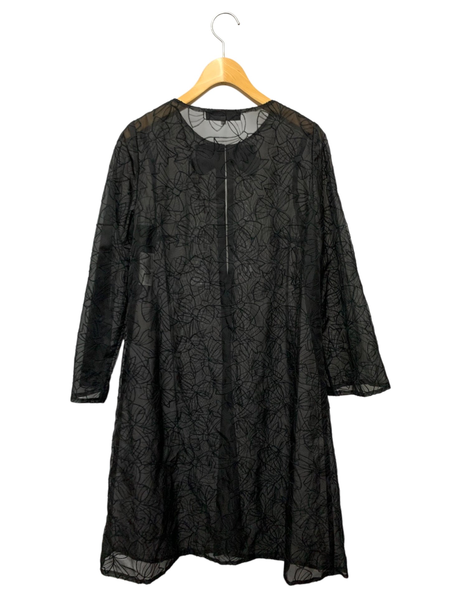 エムズグレイシー Organdy Ribbon Robe 019302 ローブ 38 ブラック オーガンジー リボン ローブ ITF0ZI6ZKABS