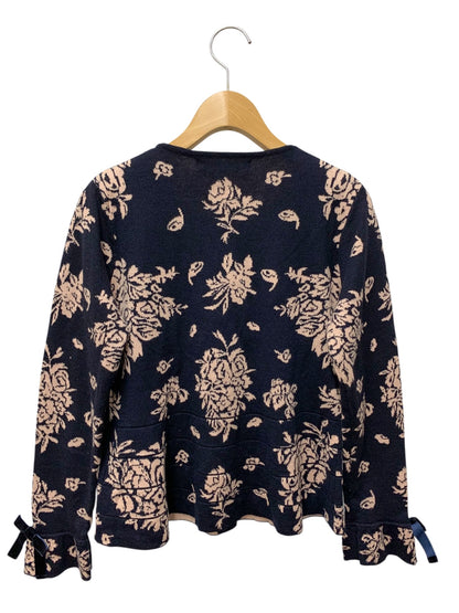 スーパービューティー カーディガン 40 ネイビー フラワーモチーフ ITTLH9MK1RLI