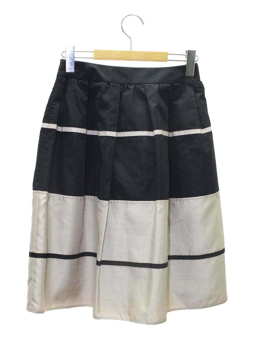 トゥービーシック W5S44-262-09 スカート 38 ブラック バイカラー ITWJHE9XY6PK