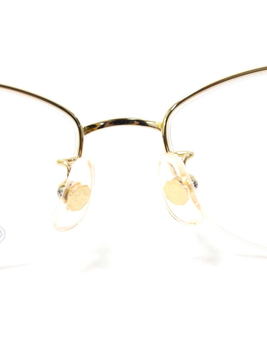 中村勘三郎 KN-2670 メガネ ゴールド/レッド ストーン付き スクエア  COL.C-2 ITZIM09US6EC 【SALE】