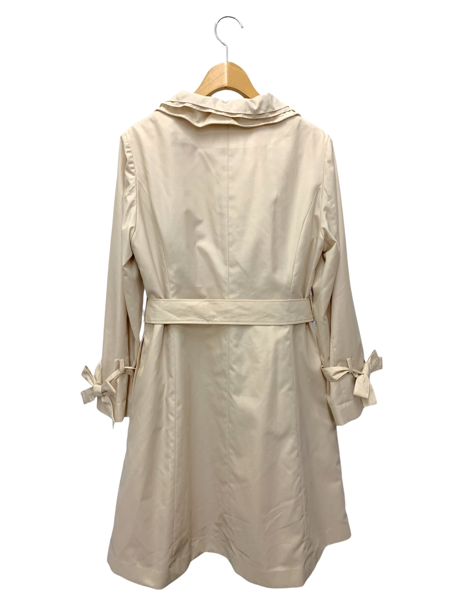 エムズグレイシー 229101 コート 38 ベージュ ライナー付き フリルカラー ITA6U0CCGDSO