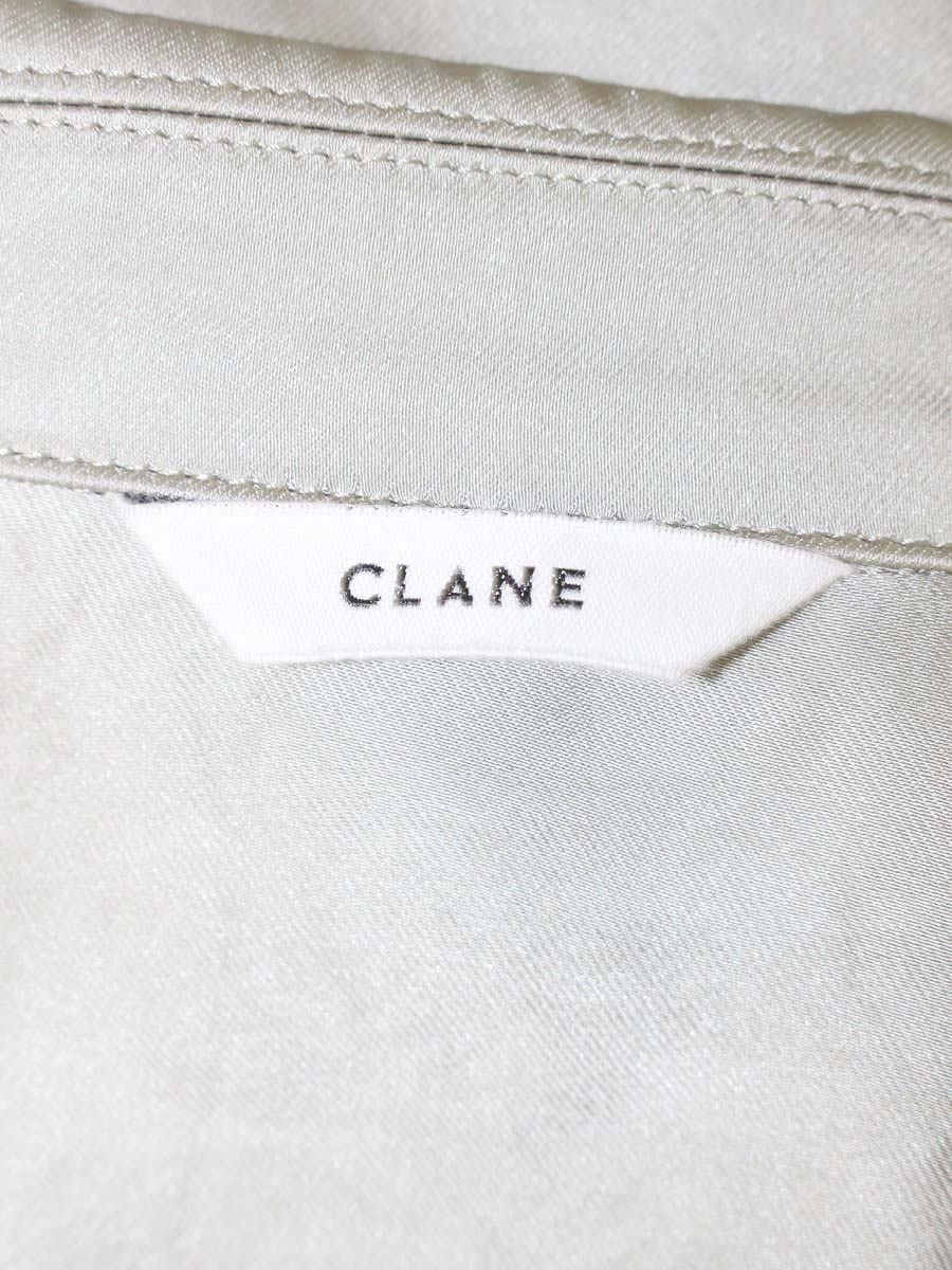 クラネ サテン テーラードシャツ 16122-4132 ブラウス 1 カーキグリーン ITH8HVXINIF8