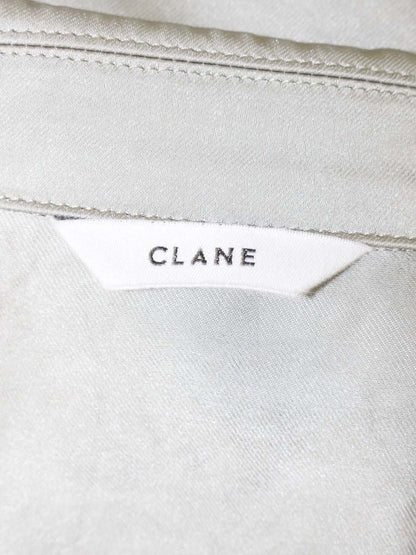 クラネ サテン テーラードシャツ 16122-4132 ブラウス 1 カーキグリーン ITH8HVXINIF8