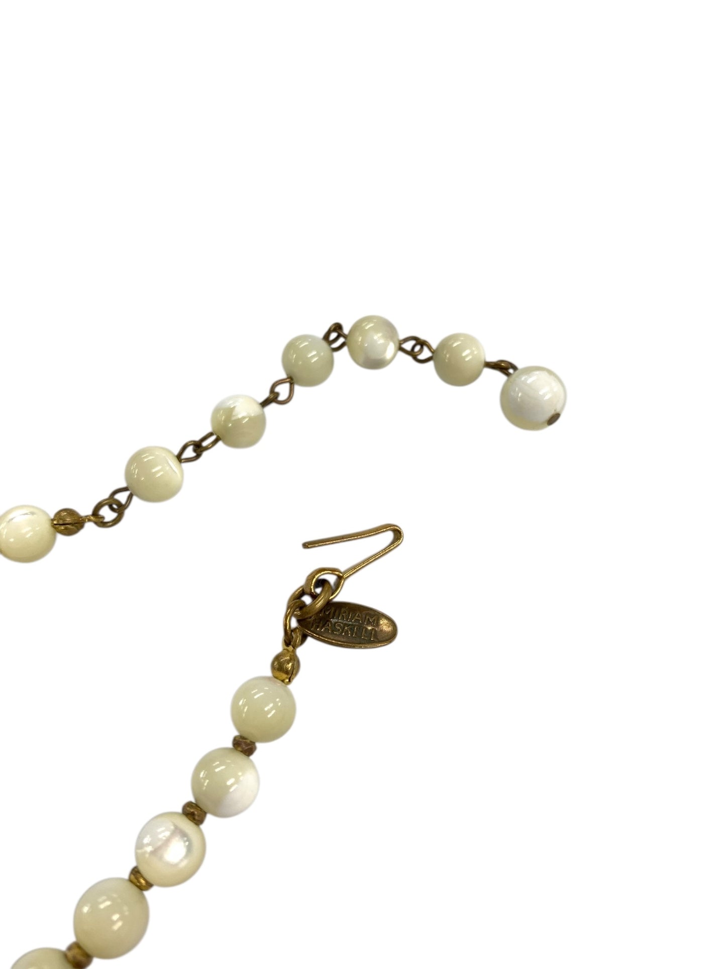 ミリアムハスケル ネックレス ホワイト ハート フェイクパール ヴィンテージ ITASDOFDXVMK