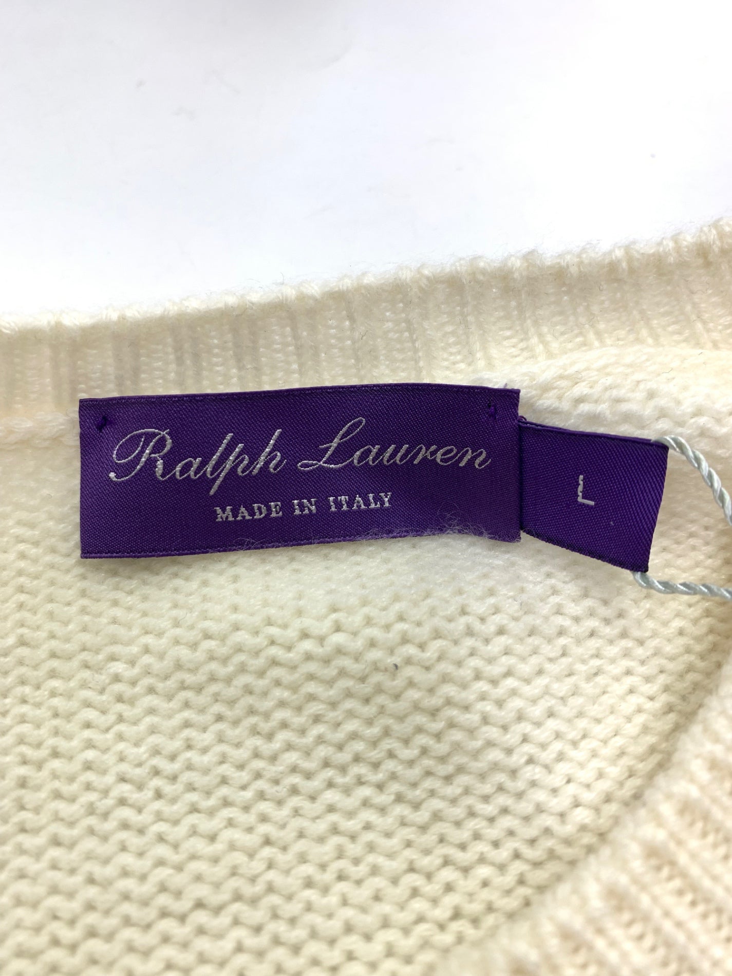 【近年モデル】ラルフローレン PURPLE LABEL Polo ベア カシミヤ セーター テニス L ホワイト カシミヤ ITW826155ROW