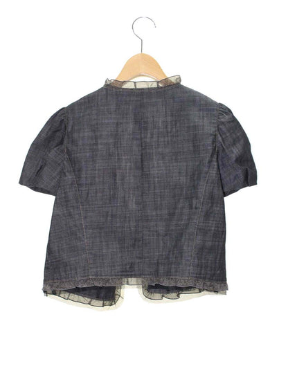 エムズグレイシー 024339 ジャケット 40 ブラック デニム フリル IT0ZNQFV6Y0S