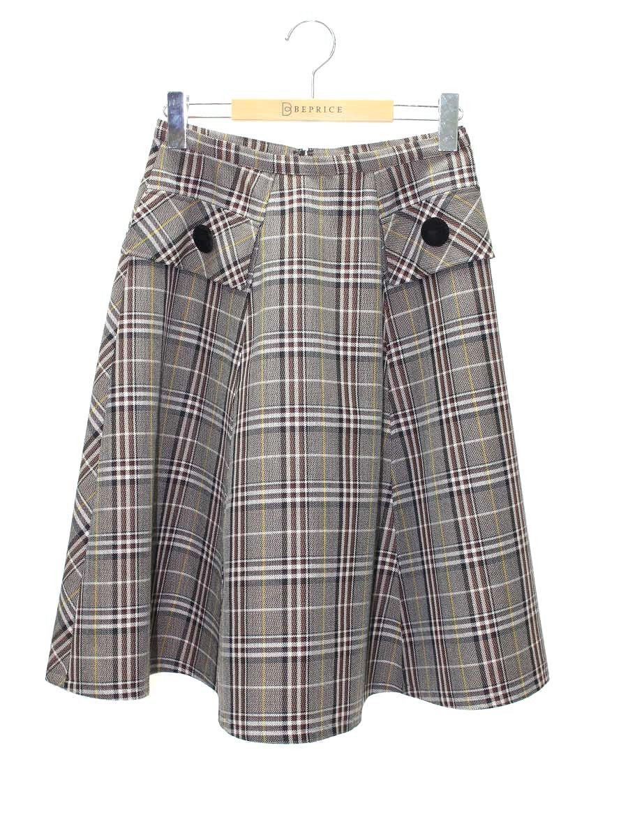 エムズグレイシー 817545 スカート 38 ブラウン チェック柄 ITS6IGXE1G0G
