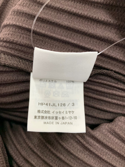 オムプリッセイッセイミヤケ HP14JL126 テーラードジャケット 3 ブラウン 1B プリーツ IT21BJH3K0FQ