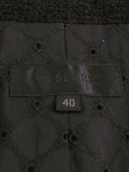 トゥービーシック UC427-251-09 ジャケット 40 ブラック ツイード フリンジ ITJ2T2WLLIJC