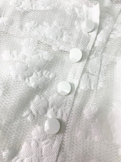 ルネ 6226020 36 ホワイト TISSUE ワンピース ノースリーブ コットン フラワー IT82WX8G0H4E 【SALE】