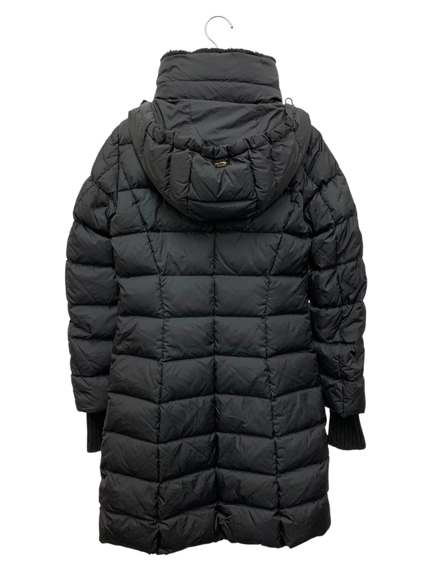 ヘルノ ラミナー PI001516D 12004 9389 ダウンコート 40 ブラック エコファー ダブルジップ マット ゴアテックス 2way IT517VKQDLMD