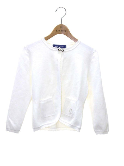 エムズグレイシー 528524 カーディガン 38 ホワイト ニット フラワーモチーフ 刺繍 IT24B0HZTESC