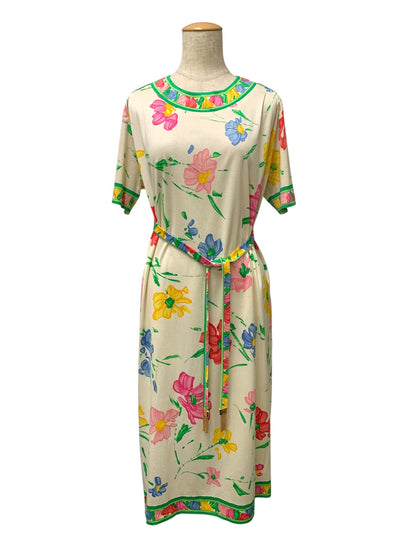 レオナールファッション 0390100 ワンピース M 花柄 アイボリー コットン IT04GU2UBH39