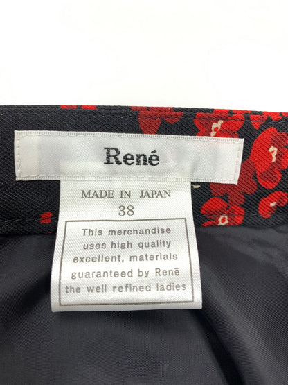 ルネ 6944150 スカート 38 ブラック フラワー ITOBC9T8J7KW
