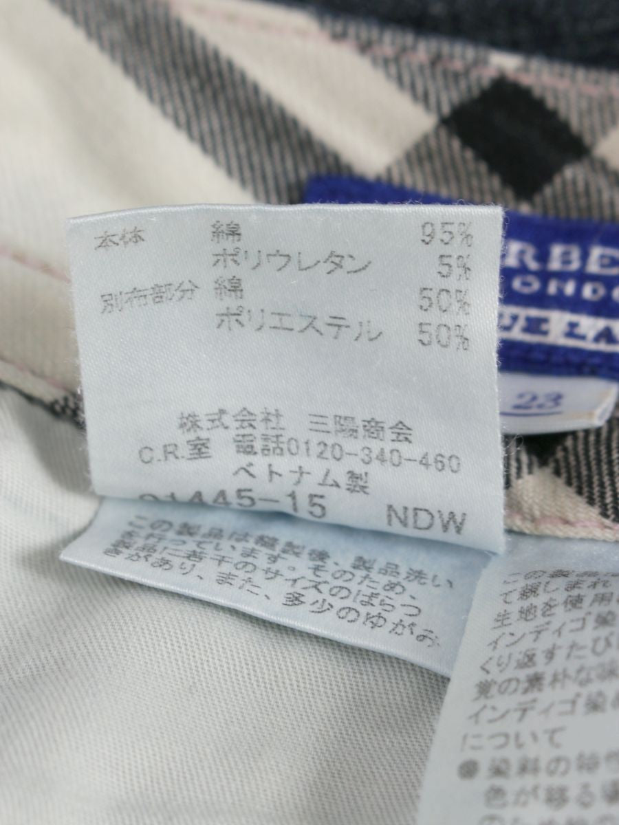 バーバリーブルーレーベル FQ549-289-30 デニムパンツ 23 ネイビー クロップド ITKDT5UIC0NI