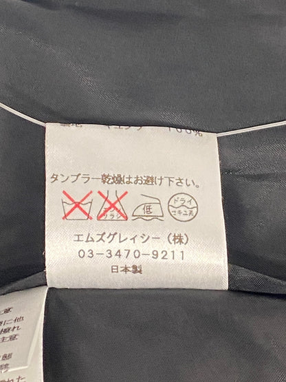 エムズグレイシー 521564 ワンピース 40 ブラック リボン フラワープリント チェック ITGJQ7G23VJ8