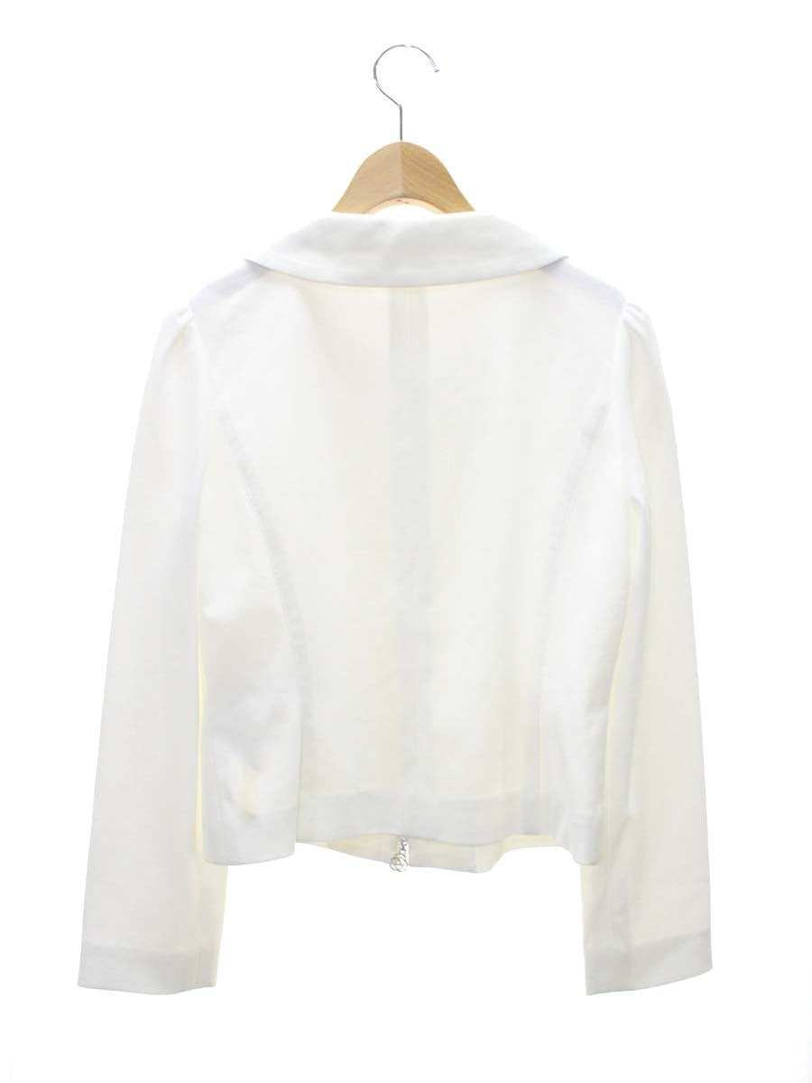 エムズグレイシー 524110 ジャケット 40 ホワイト カメリア Wジップ 薄手 ITCUNTCH1SBE