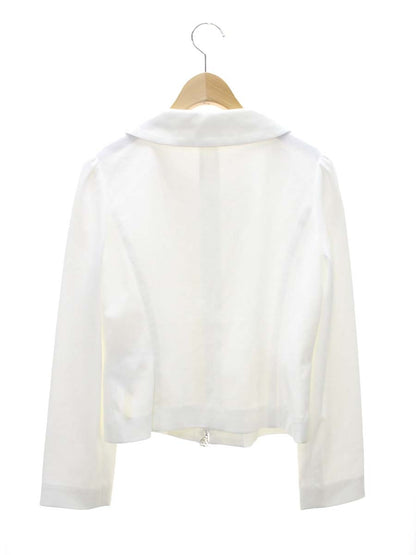 エムズグレイシー 524110 ジャケット 40 ホワイト カメリア Wジップ 薄手 ITCUNTCH1SBE