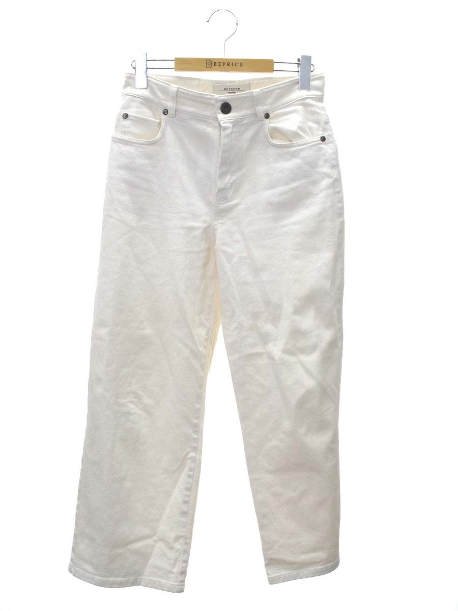 ウィークエンドマックスマーラ 513611096 デニムパンツ 38 アイボリー ワイド ITE9ZKOWY70C