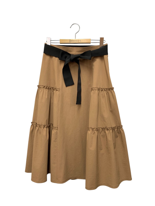 エムズグレイシー 217505 スカート 40 ブラウン フリル リボンベルト ITKTGA5KQIIO