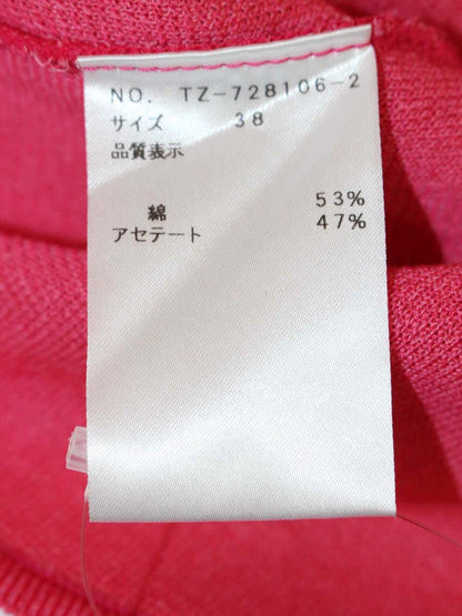 エムズグレイシー 728106 カーディガン ボレロ 38 ピンク ニット ストーン 袖リボン ITZKT0FP4WP0