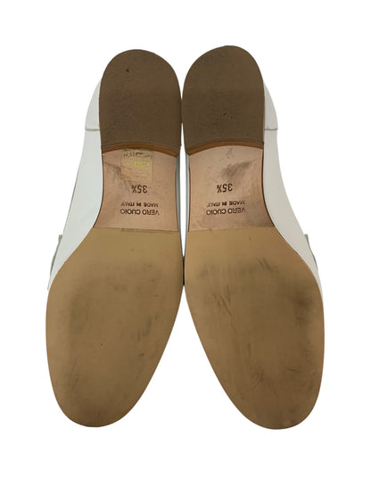 ルカグロッシ ローファー 35 1/2 ホワイト チェーンビット ウッド ITB9FQR7VK8M 【SALE】