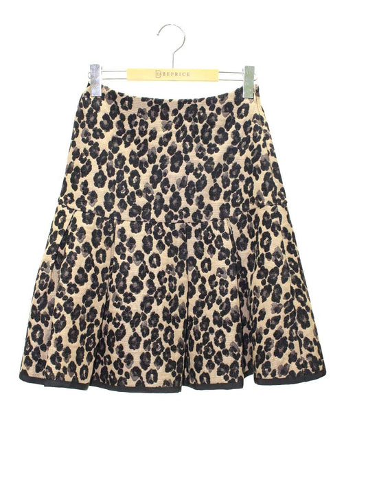 エムズグレイシー アニマルジャガードスカート 217529 36 ブラウン/ブラック レオパード柄 IT71SNWGY77V