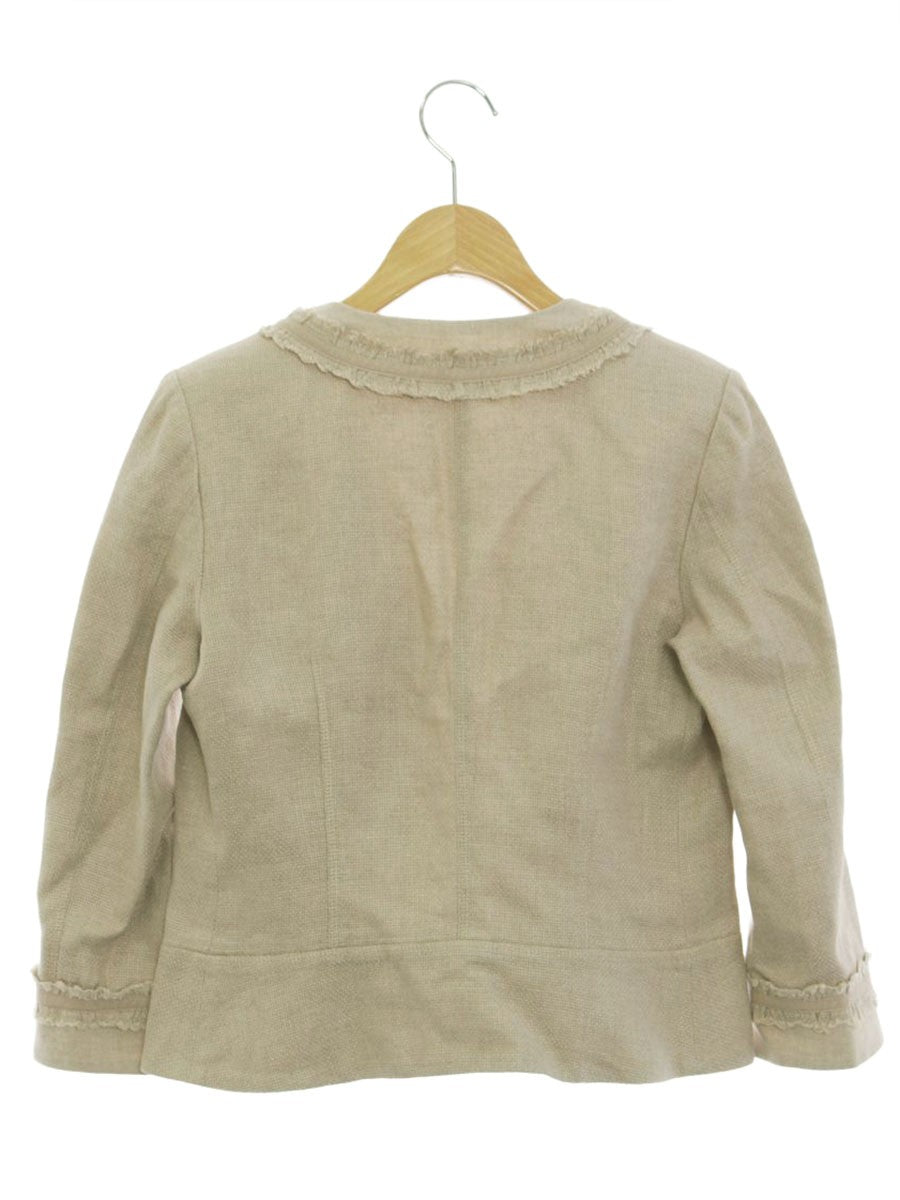 ナチュラルbyフォクシー 28270 ジャケット 38 ベージュ ツィード ロゴ IT9FEU9KFAHG 【SALE】