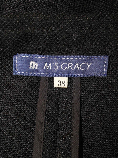 エムズグレイシー 624330 ジャケット 38 ブラック 花 ボタン ラインストーン ITSPS5VWQYH4