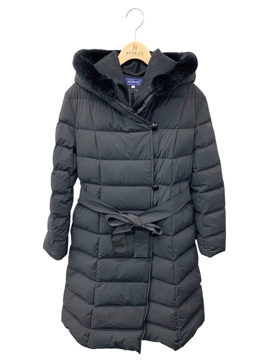 エムズグレイシー 019506 ダウンコート 38 ブラック レッキスファー付き IT5UHHEXVKQ5